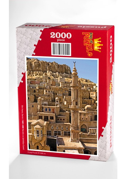 King Of Puzzle Mardin ve Şehidiye Camii Ahşap Puzzle 2000 Parça (DI51-MM)