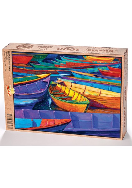 Renkli Kayıklar Ahşap Puzzle 1000 Parça (OB07-M)