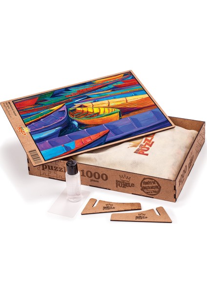 Renkli Kayıklar Ahşap Puzzle 1000 Parça (OB07-M)