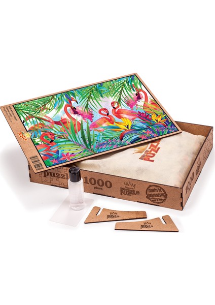 Pembe Kuğular Ahşap Puzzle 1000 Parça (HV15-M)