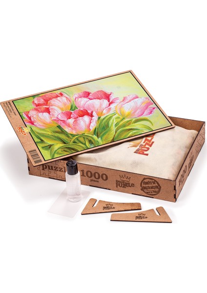 Pembe Laleler Ahşap Puzzle 1000 Parça (NT05-M)