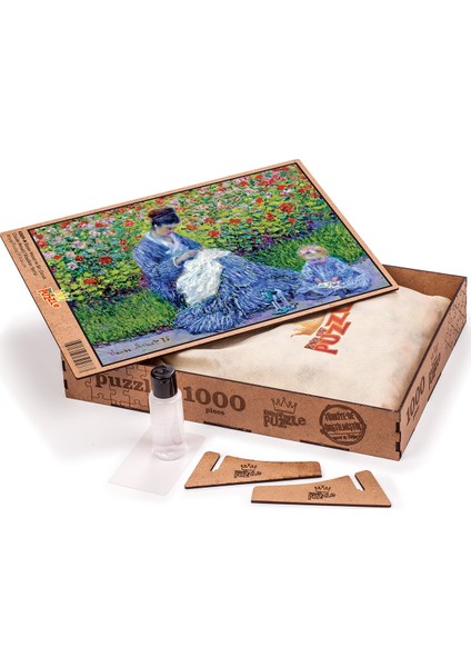 King Of Puzzle Bayan Monet ve Bir Çocuk - Claude Monet Ahşap Puzzle 1000 Parça (KR09-M)