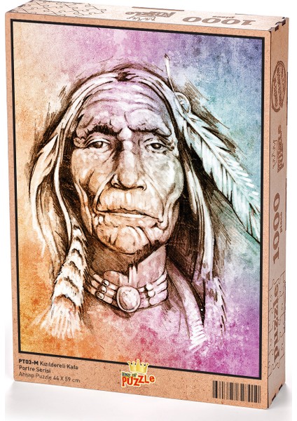 Yaşlı Kızılderili Ahşap Puzzle 1000 Parça (PT03-M)