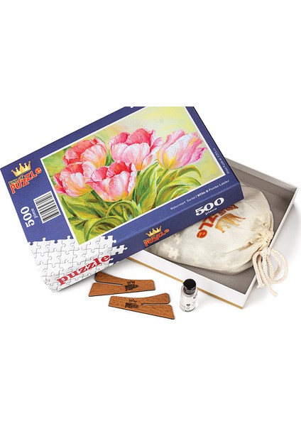Pembe Laleler Ahşap Puzzle 500 Parça (NT06-D)