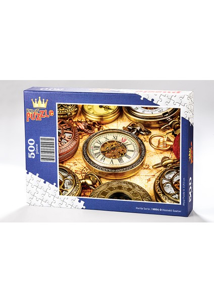 King Of Puzzle Köstekli Saatler Ahşap Puzzle 500 Parça (HR04-D)