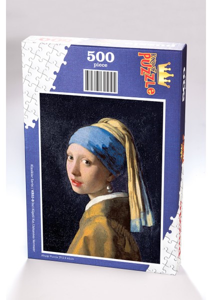 King Of Puzzle İnci Küpeli Kız - Johannes Vermeer Ahşap Puzzle 500 Parça (KR02-D)