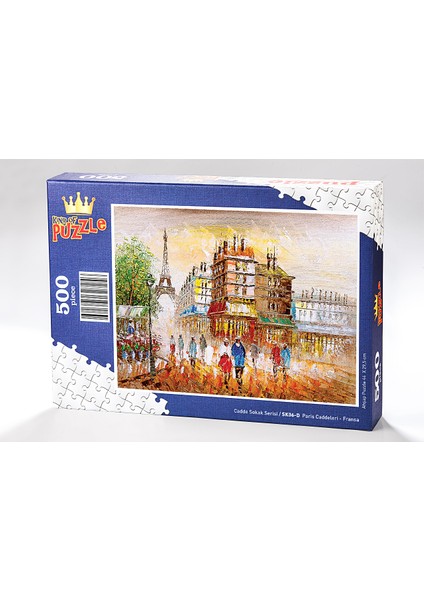 Paris Caddeleri - Fransa Ahşap Puzzle 500 Parça (SK06-D)