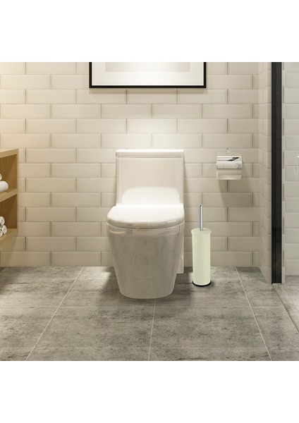 Krem Rengi Klozet Tuvalet Wc Fırçası Mikro 1 Paslanmaz Metal modelleri
