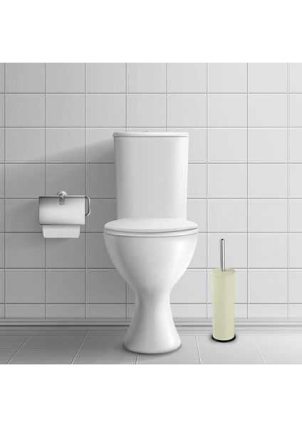 Krem Rengi Klozet Tuvalet Wc Fırçası Mikro 1 Paslanmaz Metal fırsatları