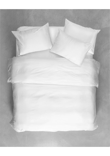 teks %100 Pamuklu Beyaz 200x220+2*(50x70) Çift Kişilik Nevresim ve Yastık Kılıfı Seti