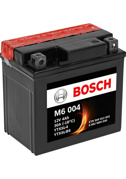 4 Amper AGM Motosiklet Aküsü M6004