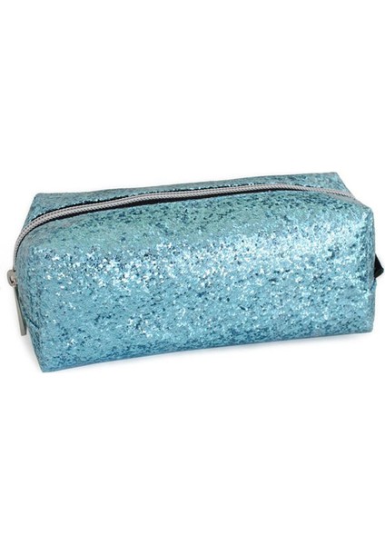 Parlak Simli Mavi Kalem Kutu 17088B