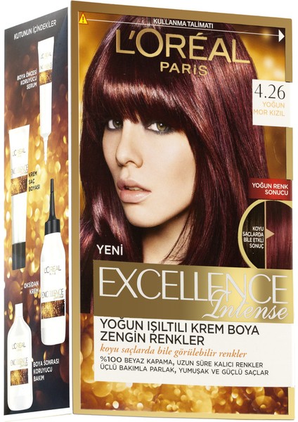 L'Oréal Paris Excellence Intense Saç Boyası - 4.26 Yoğun Mor Kızıl