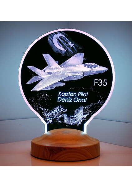 F35 Savaş Uçağı Kişiye Özel Uçak Led Lamba