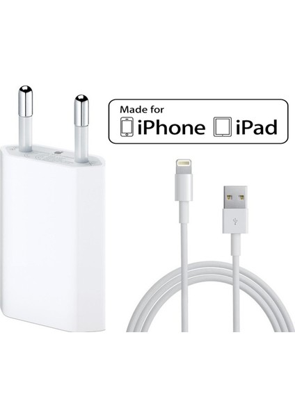 Apple iPhone Uyumlu Kablo + Adaptör Şarj Aleti Seti