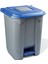 Konteyner Bahçe Çöp Kovası 50 Lt.Tekerlekli Mavi Kapak 1