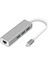 2 İn 1 Type C 3.1 Giriş 3 Port Usb 3.0 Çoklayıcı Macbook Uyumlu Metal Hub Ve 100 Mbps Rj45 Lan Çevirici Dönüştürücü Adaptör Gümüş 2