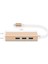 2 İn 1 Type C 3.1 Giriş 3 Port Usb 3.0 Çoklayıcı Macbook Uyumlu Metal Hub Ve 100 Mbps Rj45 Lan Çevirici Dönüştürücü Adaptör Gold 2