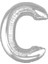 C Harf Gümüş Folyo Balon 40 İnç 1