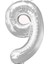 9 Rakam Gümüş Folyo Balon 40 İnç 1
