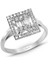 0.35 Ct .Baget Pırlanta Kare Tektaş Yüzük Modern Tasarım 1