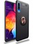 Samsung Galaxy A70 Uyumlu Kılıf Autofocus Shockprof Ravel Yüzüklü Standlı Slikon Kapak Siyah-Rose Gold 1