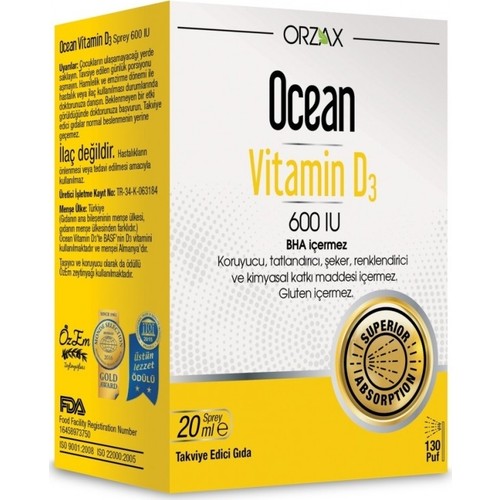 Ocean Vitamin D3 600 Iu Sprey 20ml