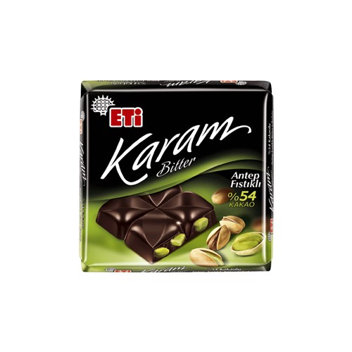 Eti Karam 54 Kakaolu Antep Fıstıklı Bitter Çikolata 70 gr Fiyatı