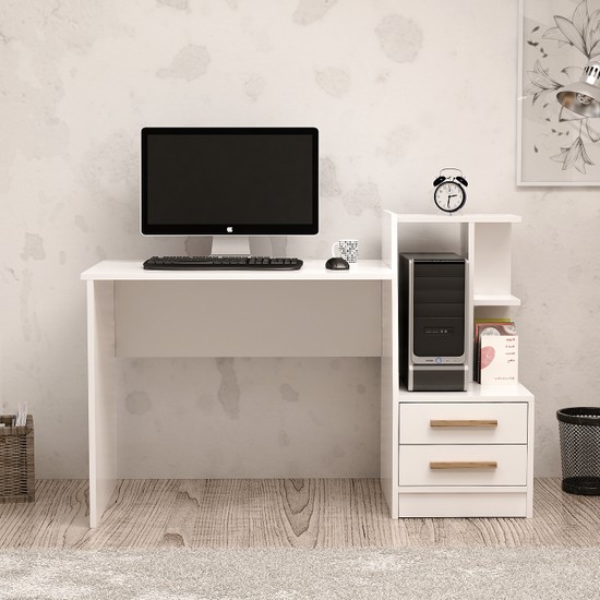 Minar Daby Modern Çalışma Masası Beyaz Fiyatı