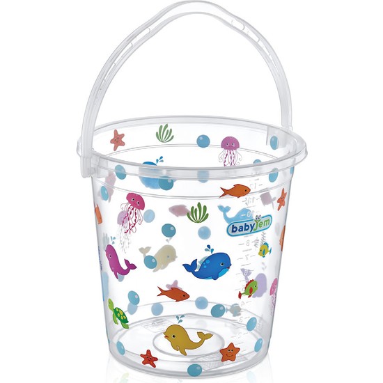 Babyjem Bebek Banyo Kovası Şeffaf Beyaz Desenli Fiyatı