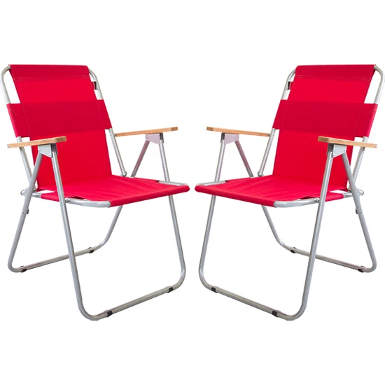 Bofigo 2 Adet Katlanır Sandalye Kamp Sandalyesi Balkon Sandalyesi Katlanabilir Piknik Ve Bahçe Sandalyesi Kırmızı
