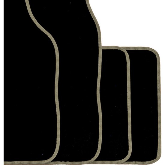 3 Tıkla Citroen C4 2010-2015 Premium Siyah Halı Paspas Seti Bej Kenar