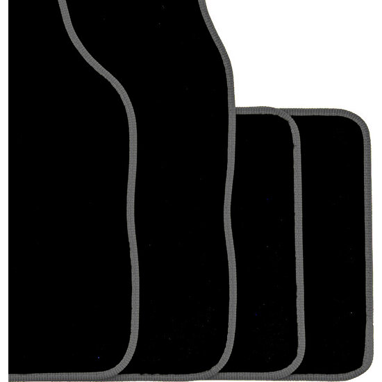 3 Tıkla Peugeot 307 Premium Siyah Halı Paspas Seti Gri Kenar