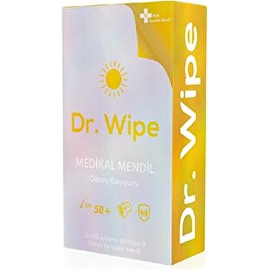 Dr. Wipe Güneş Koruyucu Medikal Mendil 50+ SPF 10 Adet