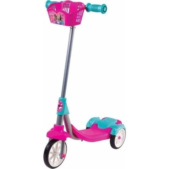 Furkan 3 Tekerlekli Sepetli Frenli Çocuk Scooter Pembe