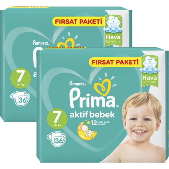 Prima Aktif Bebek 7 Beden XX Large 144 Adet Bebek Bezi Fiyatı