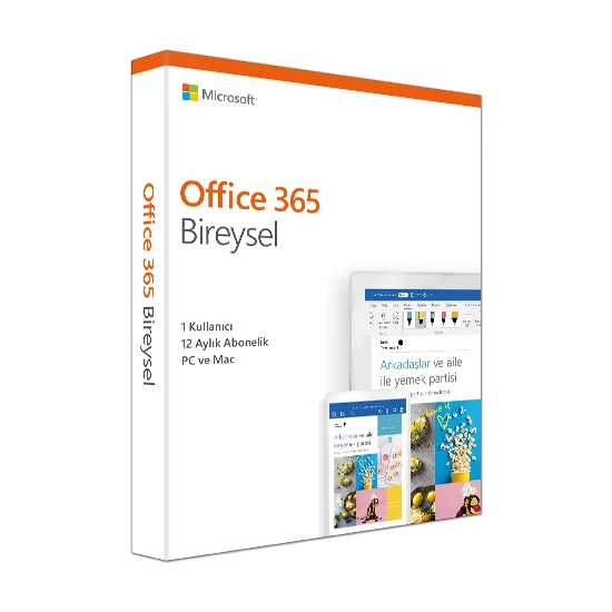 Microsoft Office 365 Bireysel 32/64Bit Turkce Kutu 1 Yıl Qq2-00521