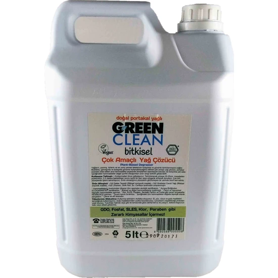 U Green Clean Bitkisel Çok Amaçlı Yağ Çözücü 5000 ml