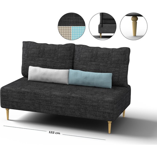 Gaga Mobilya Ardıç İkili Kanepe Antrasit Fiyatı