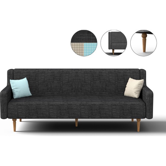 Gaga Mobilya Senegal Üçlü Kanepe Antrasit Fiyatı