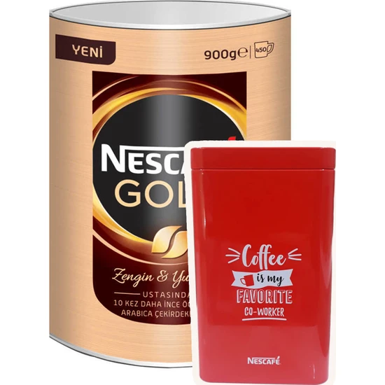 Nescafe Gold Kahve Teneke Kutu 900 gr+ Nescafe Kutusu