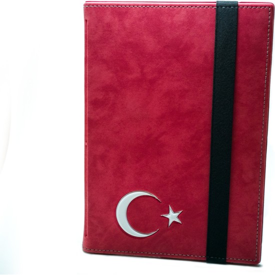 AksesuarFırsatı Casper Via S18 Tablet 8" Dönerli Tablet Kılıfı Kırmızı - Türk Bayrağı