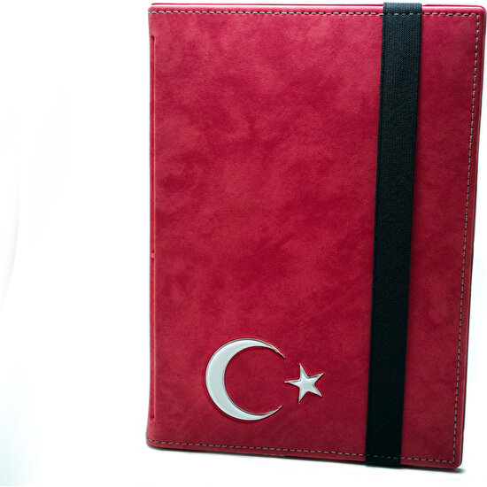 AksesuarFırsatı Piranha Rano 5 Tab 10.1 Tablet Dönerli Tablet Kılıfı Kırmızı - Türk Bayrağı