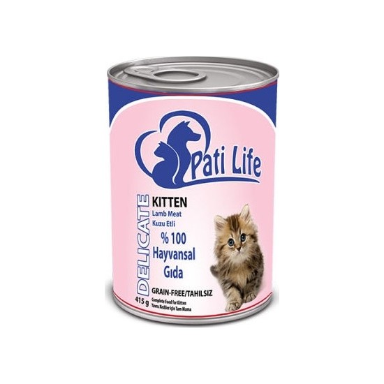 Pati Life Kuzu Etli Konserve Yaş Yavru Kedi Maması 415 gr Fiyatı
