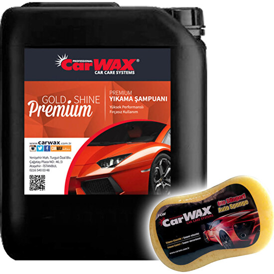 Carwax Premium Yıkama Şampuanı Premium Shampoo 5 kg Uygulama Süngeri
