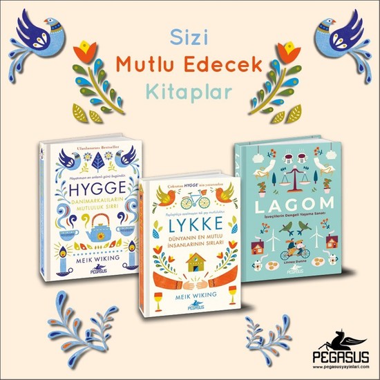 Hygge + Lykke + Lagom Takım Set (3 Kitap Ciltli) - Meik Wiking - Linnea Dunne