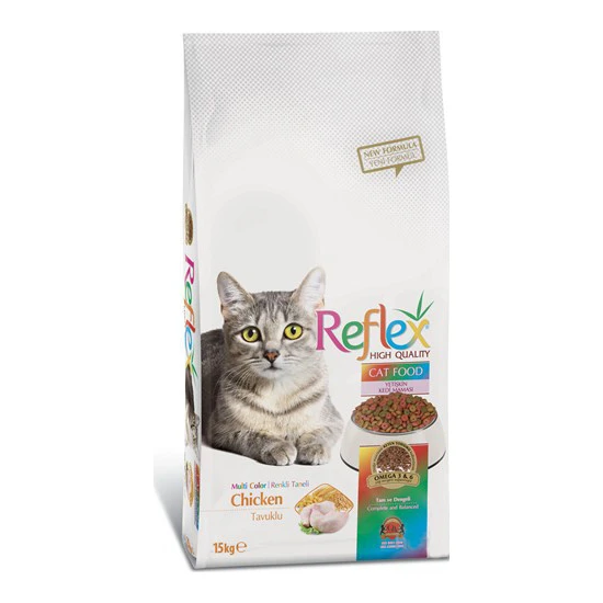 Reflex Cat Multi Colour Tavuklu Renkli Taneli Yetişkin Kedi Maması 15 Kg