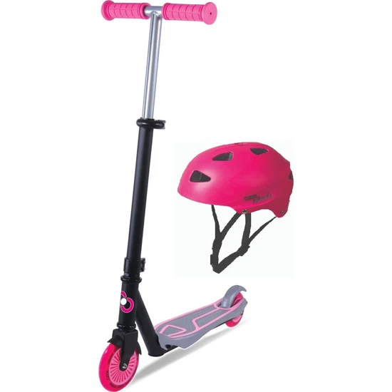 Furkan  Cool Wheels 2 Tekerlekli Scooter Kask set Pembe