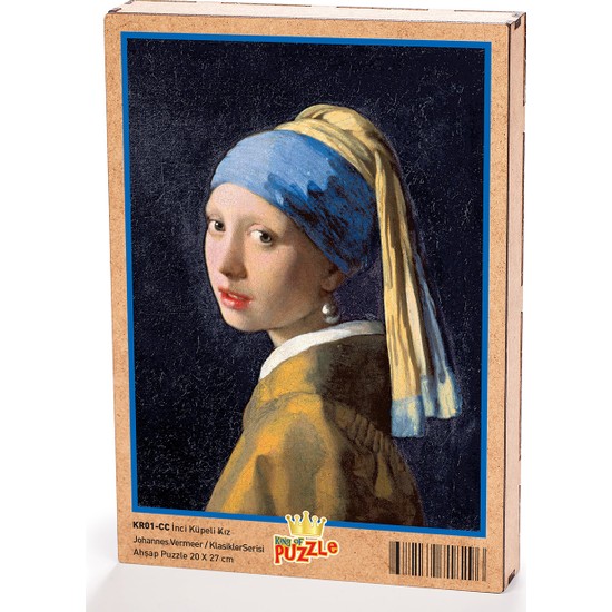 King Of Puzzle İnci Küpeli Kız /Johannes Vermeer Ahşap Puzzle 204 Parça (KR01-CC)