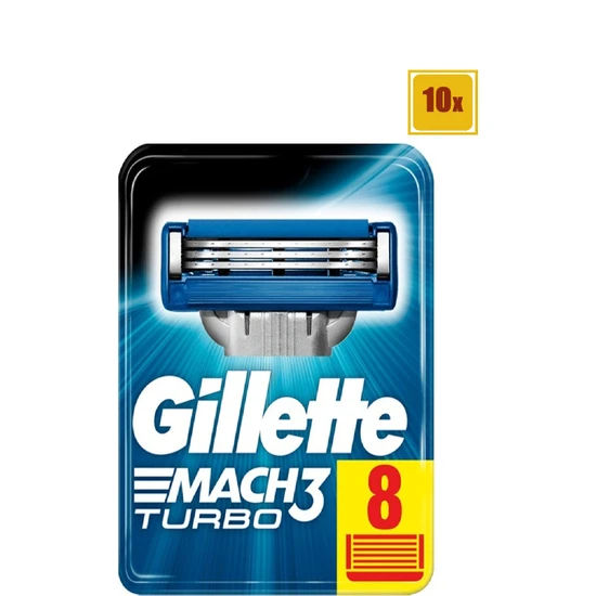 Gillette Mach 3 Turbo 8'li Yedek 10'lu Set